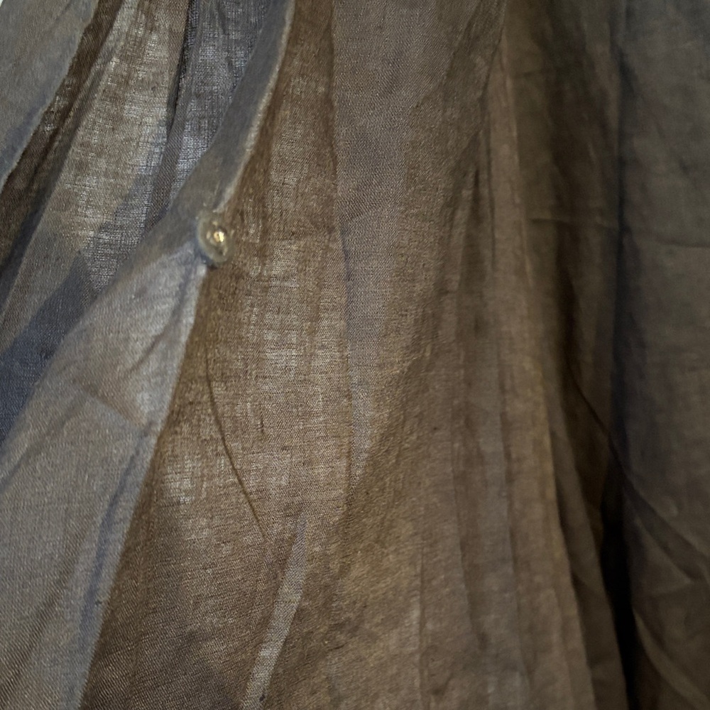 Soft Surroundings Linen Charcoal Wrap Dress - Picture 8 of 14